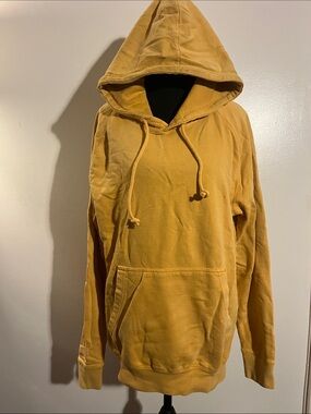 Men's Mustard Yellow Hooded Pullover Sweatshirt